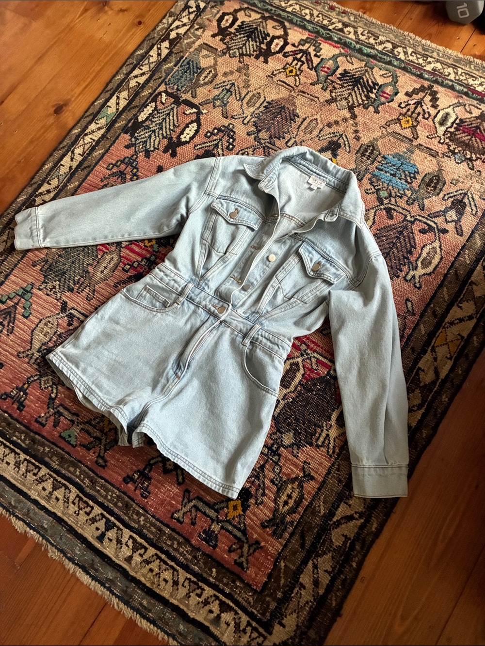Le Lis Light Wash Denim Romper J